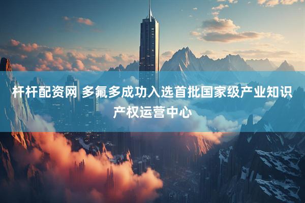 杆杆配资网 多氟多成功入选首批国家级产业知识产权运营中心